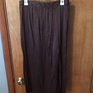 Womens Satin Mid-Length Skirt